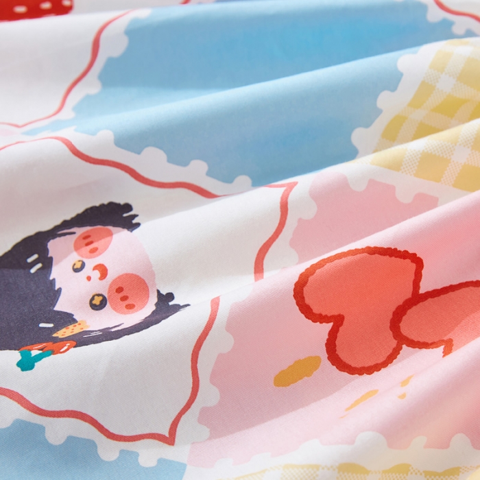 91家纺网 家纺一手货源 找家纺 首爱家纺 2025新款加厚全棉床笠床垫席梦思保护套 草莓女孩