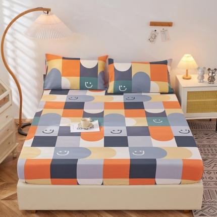 91家纺网 家纺一手货源 找家纺 首爱家纺 2025新款加厚全棉床笠床垫席梦思保护套 多彩微笑