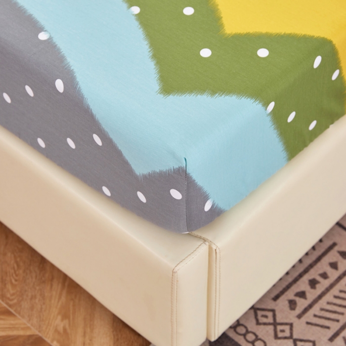 91家纺网 家纺一手货源 找家纺 首爱家纺 2025新款加厚全棉床笠床垫席梦思保护套 多彩爱心