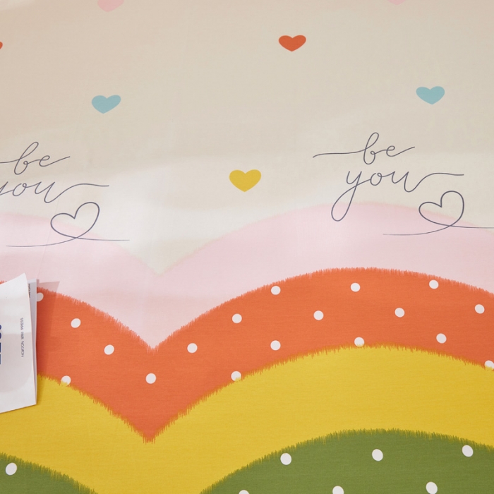 91家纺网 家纺一手货源 找家纺 首爱家纺 2025新款加厚全棉床笠床垫席梦思保护套 多彩爱心