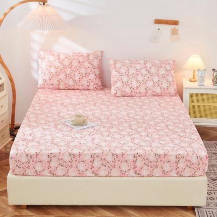 91家纺网 家纺一手货源 找家纺 首爱家纺 2025新款加厚全棉床笠床垫席梦思保护套 花环兔