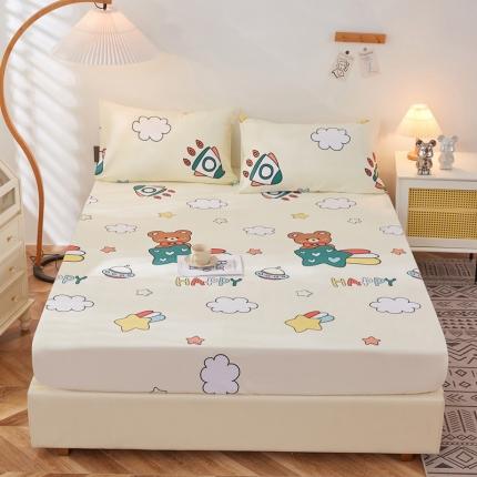 91家纺网 家纺一手货源 找家纺 首爱家纺 2025新款加厚全棉床笠床垫席梦思保护套 欢乐熊