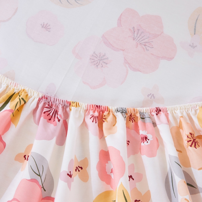 91家纺网 家纺一手货源 找家纺 首爱家纺 2025新款加厚全棉床笠床垫席梦思保护套 浅浅花漾