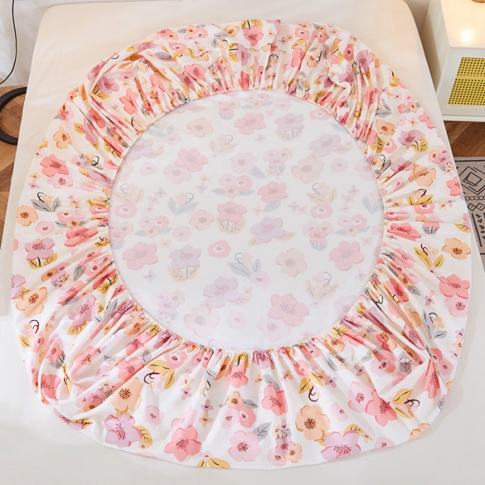 91家纺网 家纺一手货源 找家纺 首爱家纺 2025新款加厚全棉床笠床垫席梦思保护套 浅浅花漾