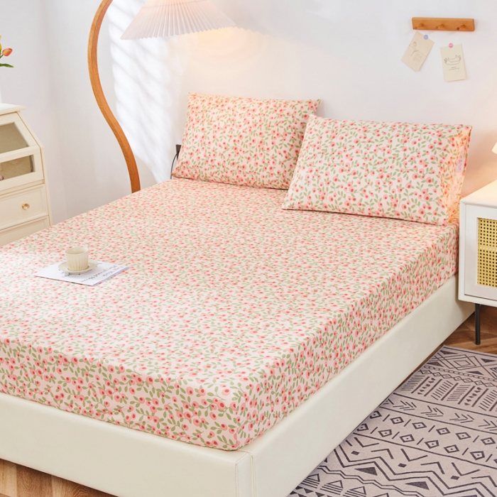 91家纺网 家纺一手货源 找家纺 首爱家纺 2025新款加厚全棉床笠床垫席梦思保护套 浅夏