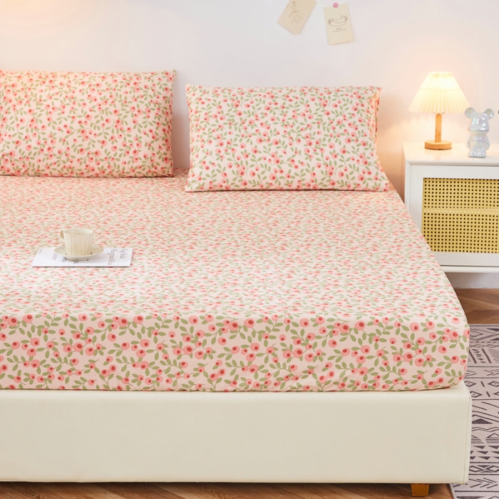 91家纺网 家纺一手货源 找家纺 首爱家纺 2025新款加厚全棉床笠床垫席梦思保护套 浅夏