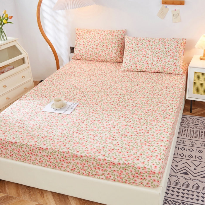 91家纺网 家纺一手货源 找家纺 首爱家纺 2025新款加厚全棉床笠床垫席梦思保护套 浅夏