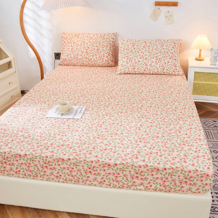 91家纺网 家纺一手货源 找家纺 首爱家纺 2025新款加厚全棉床笠床垫席梦思保护套 浅夏