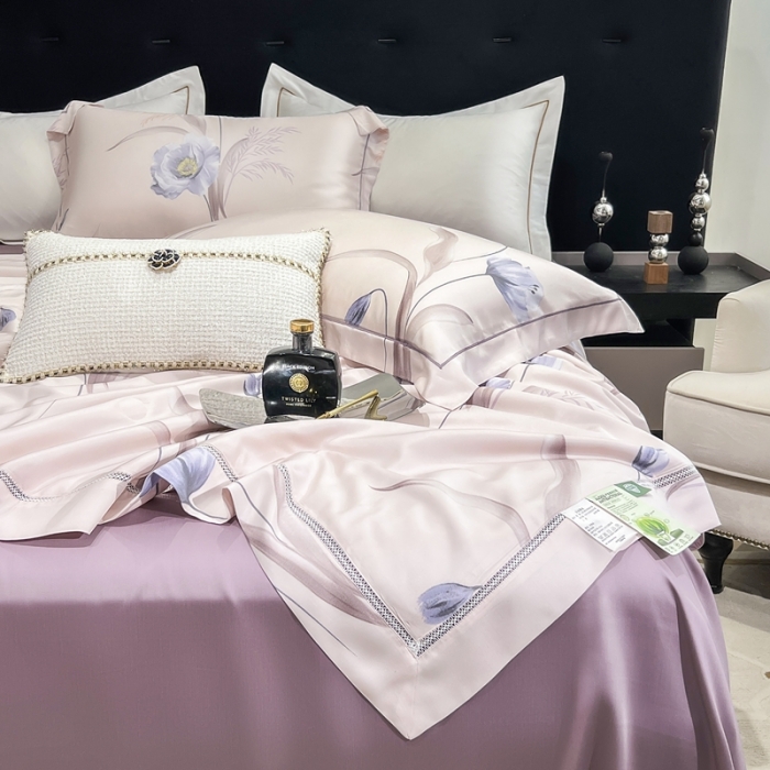 91家纺网 家纺一手货源 找家纺 娇逸家居 2024新款40天丝莫代尔镂空款夏凉被 碧月