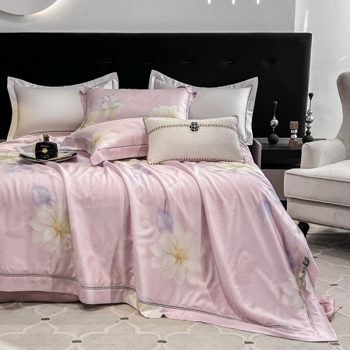 91家纺网 家纺一手货源 找家纺 娇逸家居 2024新款40天丝莫代尔镂空款夏凉被 花未央