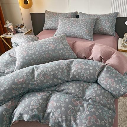 91家纺网 家纺一手货源 找家纺 （总）艾咪 新款全棉双层纱色织提花四件套三件套及单品