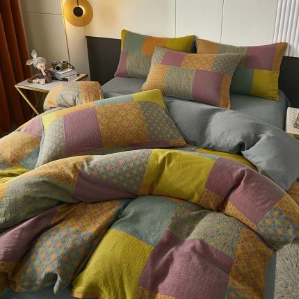 91家纺网 家纺一手货源 找家纺 （总）艾咪 新款全棉双层纱色织提花四件套三件套及单品