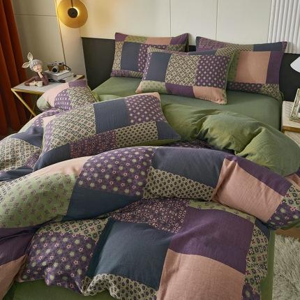 91家纺网 家纺一手货源 找家纺 （总）艾咪 新款全棉双层纱色织提花四件套三件套及单品