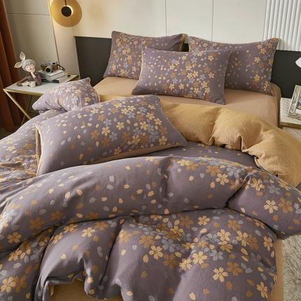 91家纺网 家纺一手货源 找家纺 （总）艾咪 新款全棉双层纱色织提花四件套三件套及单品