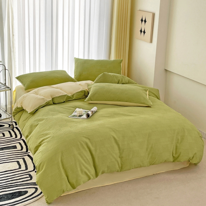 91家纺网 家纺一手货源 找家纺 （总）娜娜 2023新款全棉水洗棉华夫格四件套