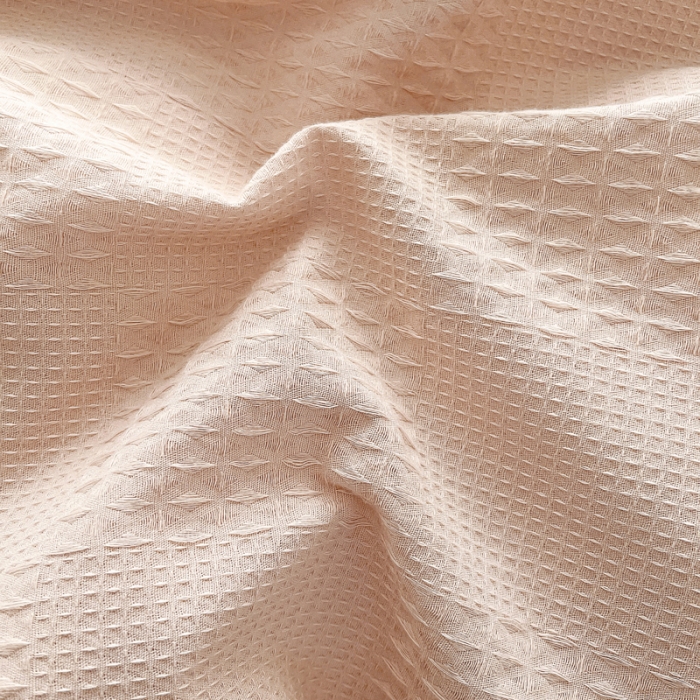 91家纺网 家纺一手货源 找家纺 娜娜 2023新款全棉水洗棉华夫格四件套 华夫格-淡粉