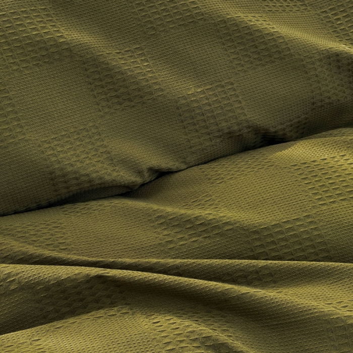 91家纺网 家纺一手货源 找家纺 娜娜 2023新款全棉水洗棉华夫格四件套 华夫格-橄榄绿