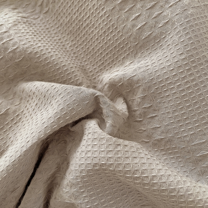 91家纺网 家纺一手货源 找家纺 娜娜 2023新款全棉水洗棉华夫格四件套 华夫格-月光灰