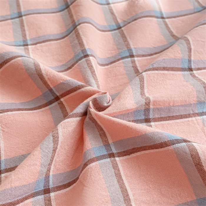 91家纺网 家纺一手货源 找家纺 蓝米卡夫 2024新全棉色织水洗棉A类单品床笠 粉中格