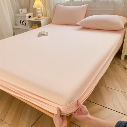 蓝米卡夫 2024新全棉色织水洗棉A类单品床笠 蜜粉