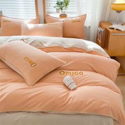 91家纺网 家纺一手货源 找家纺 （总）蓝米卡夫 2024新-A类云朵棉蜜果刺绣系列四件套