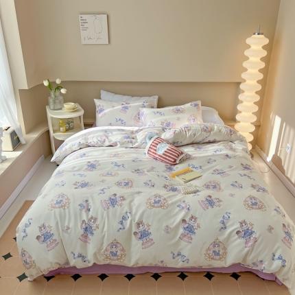 91家纺网 家纺一手货源 找家纺 柚子 2023新款13372全棉四件套-梦境 洛丽塔