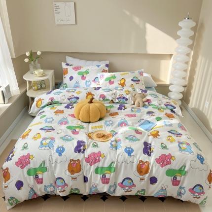 91家纺网 家纺一手货源 找家纺 柚子 2023新款13372全棉四件套-梦境 外星世界