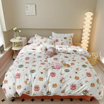 91家纺网 家纺一手货源 找家纺 柚子 2023新款13372全棉四件套-梦境 小蛋糕