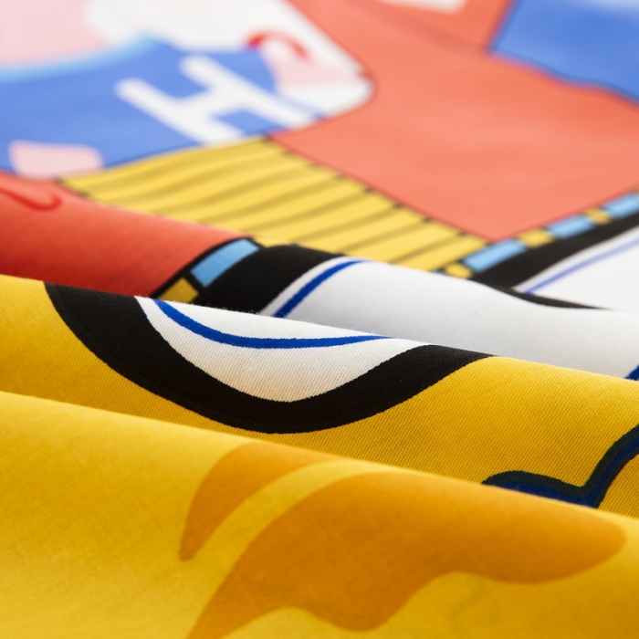 91家纺网 家纺一手货源 找家纺 乐秀 2023新款40S全棉13372幼儿园三件套六件套 恐龙挖掘机