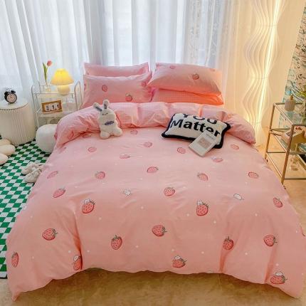 91家纺网 家纺一手货源 找家纺 名兮 2023新款全棉印花小清新四件套 少女梦