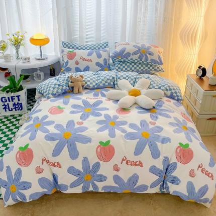 91家纺网 家纺一手货源 找家纺 名兮 2023新款全棉印花小清新四件套 小确幸