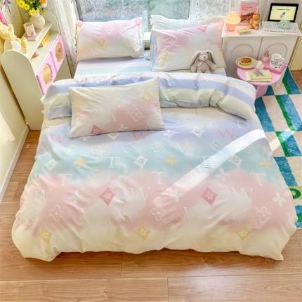 91家纺网 家纺一手货源 找家纺 名兮 2023新款全棉印花小清新四件套 致青春