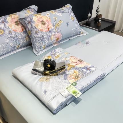 91家纺网 家纺一手货源 找家纺 娇逸家居 2024新款40天丝莫代尔镂空款夏凉被 蝶恋花