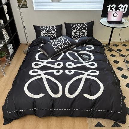 91家纺网 家纺一手货源 找家纺 （总）摩卡 2024春夏新品进口水洗真丝现代简约系列四件套