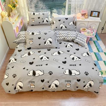 91家纺网 家纺一手货源 找家纺 （总）名兮 2023新款全棉印花卡通风四件套