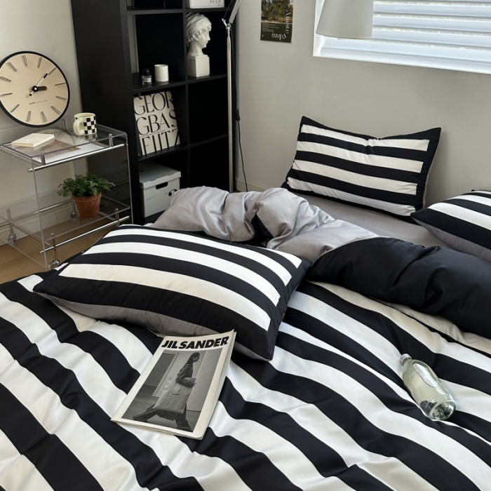 91家纺网 家纺一手货源 找家纺 （总）摩卡 2024春夏新品进口水洗真丝现代简约系列四件套