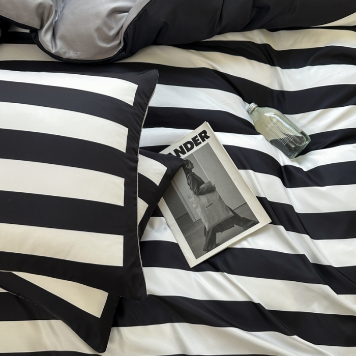 91家纺网 家纺一手货源 找家纺 （总）摩卡 2024春夏新品进口水洗真丝现代简约系列四件套