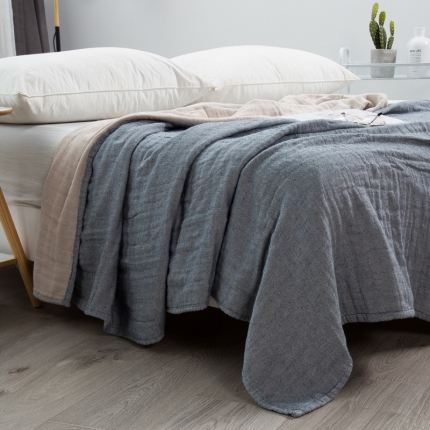 91家纺网 家纺一手货源 找家纺 【多层纱盖毯】日式无印盖毯多层纱布全棉纯色良品盖毯柔软毛毯柔软毯