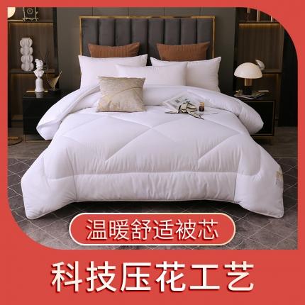 91家纺网 家纺一手货源 找家纺 元元被芯 2023新款温暖磨毛舒适被芯（3D科技压花） 白色