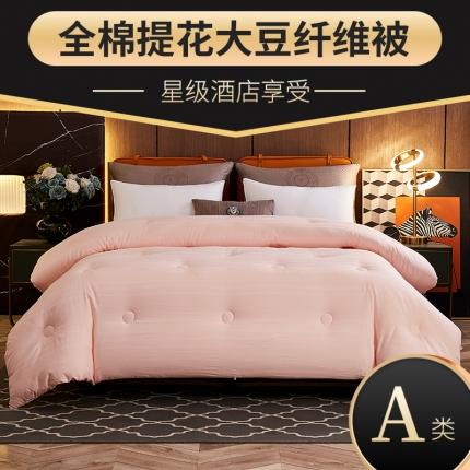 91家纺网 家纺一手货源 找家纺 元元被芯 2023新款全棉提花大豆被 玉色