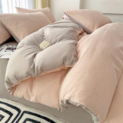 91家纺网 家纺一手货源 找家纺 （总）娜娜 2023新款全棉水洗棉华夫格四件套