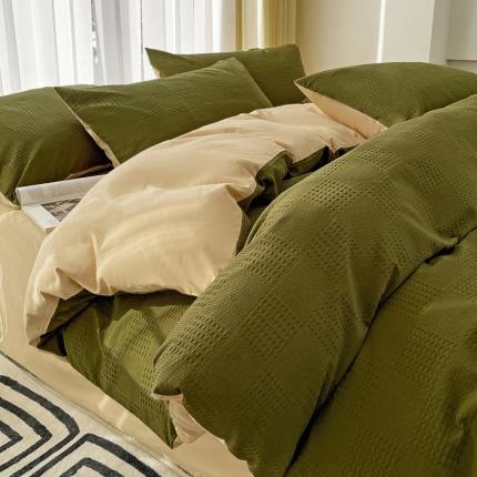 91家纺网 家纺一手货源 找家纺 （总）娜娜 2023新款全棉水洗棉华夫格四件套