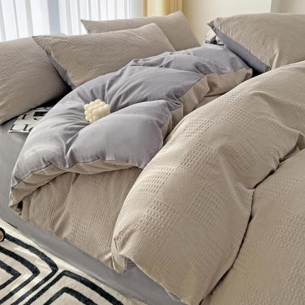 91家纺网 家纺一手货源 找家纺 （总）娜娜 2023新款全棉水洗棉华夫格四件套