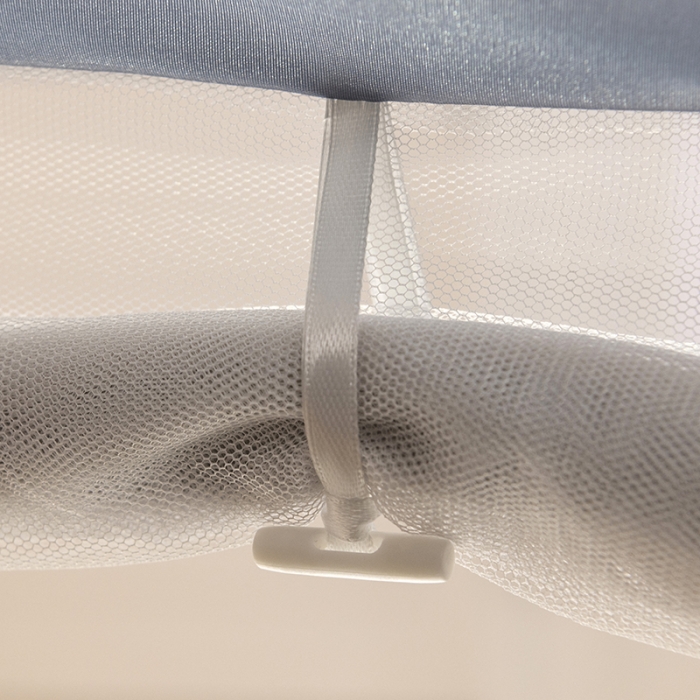 91家纺网 家纺一手货源 找家纺 佳梦家纺 2023新款印花时尚款免安装蒙古包蚊帐 条纹灰小花边