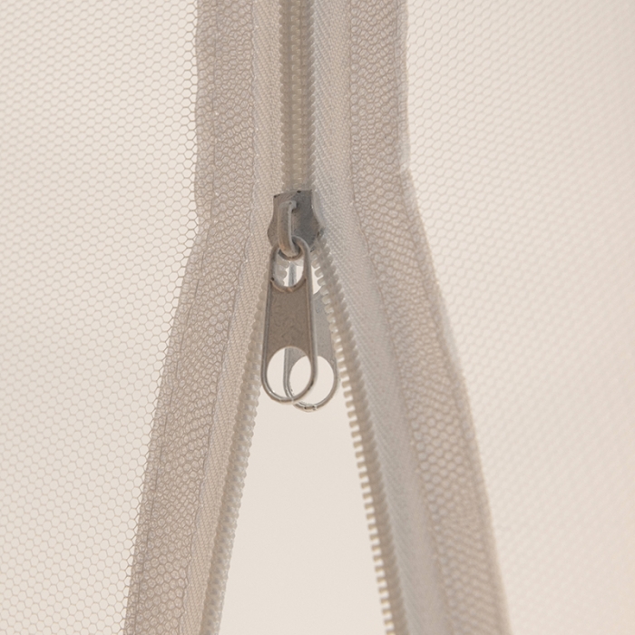 91家纺网 家纺一手货源 找家纺 佳梦家纺 2023新款印花时尚款免安装蒙古包蚊帐 条纹灰小花边