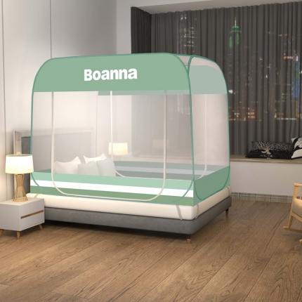 佳梦家纺 2023新款印花时尚款免安装蒙古包蚊帐 条纹绿布三角