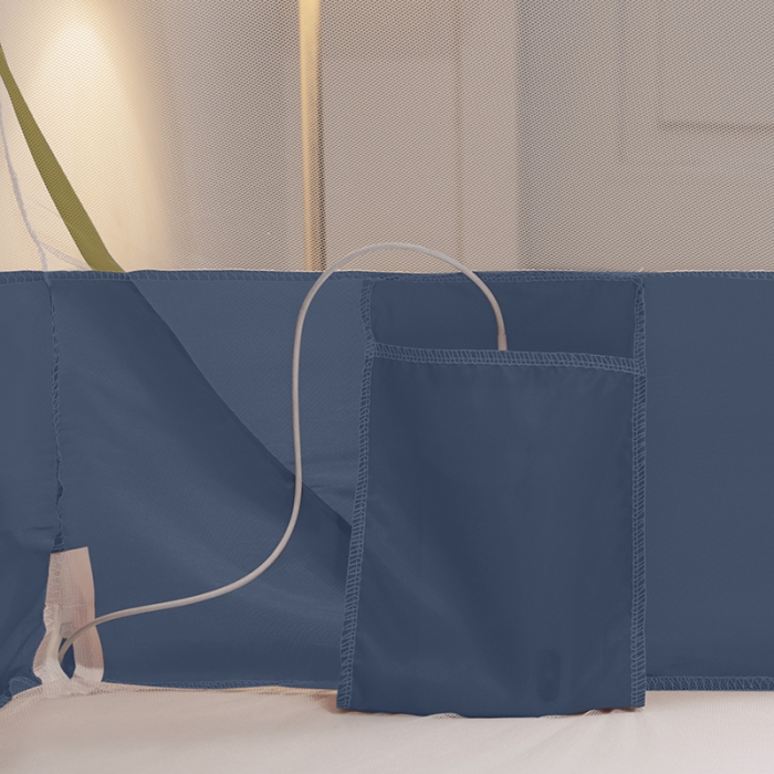 91家纺网 家纺一手货源 找家纺 佳梦家纺 2023新款印花时尚款免安装蒙古包蚊帐 英文蓝布三角