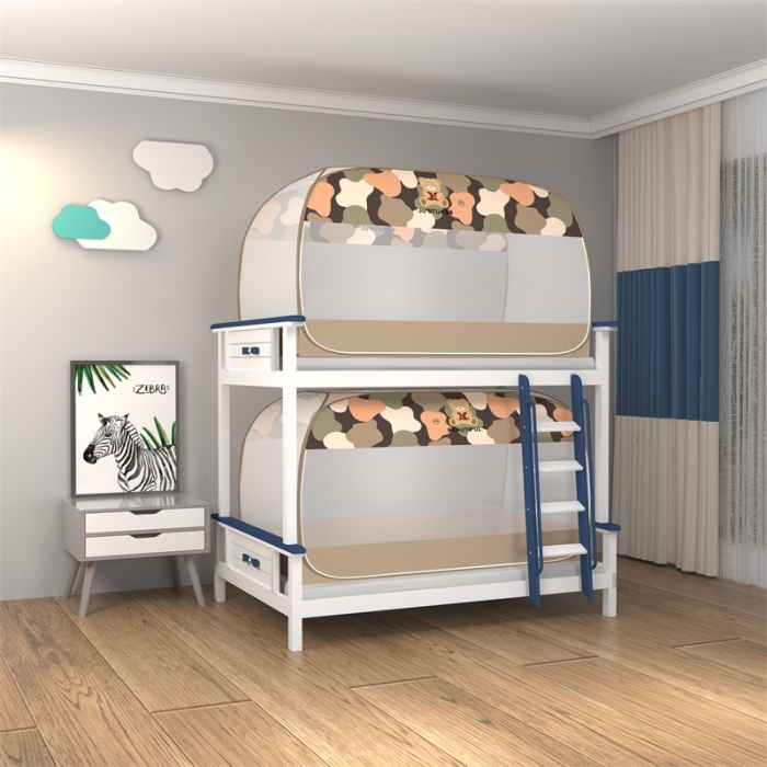 91家纺网 家纺一手货源 找家纺 佳梦家纺 2023新款学生上下铺免安装蒙古包蚊帐 迷彩熊