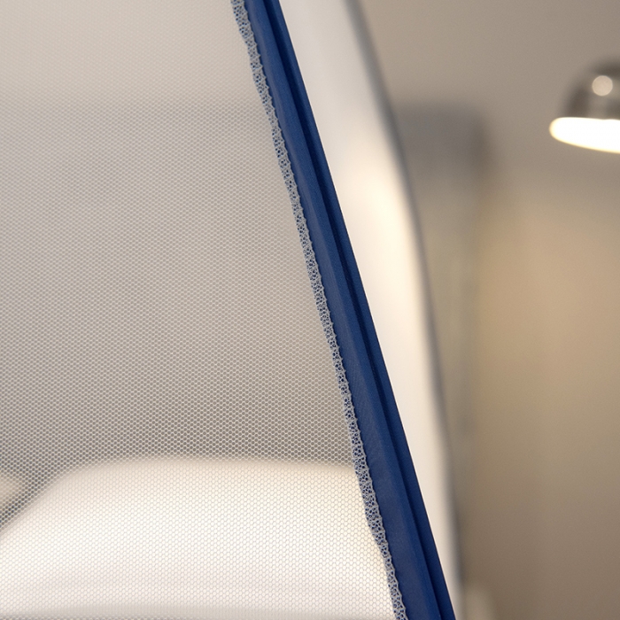 91家纺网 家纺一手货源 找家纺 佳梦家纺 2023新款学生上下铺免安装蒙古包蚊帐 小顶云顶-蓝