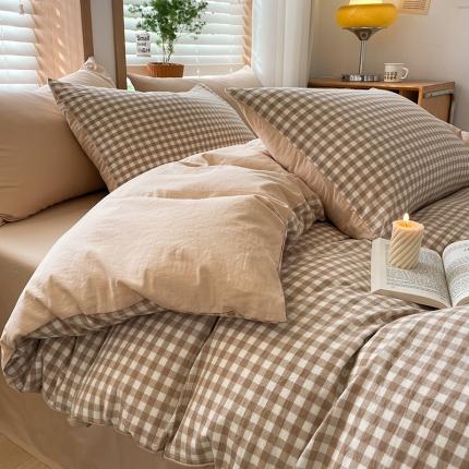 91家纺网 家纺一手货源 找家纺 （总）卡巴伦 2023新款A版色织32支B版40支纯棉A类水洗棉四件套